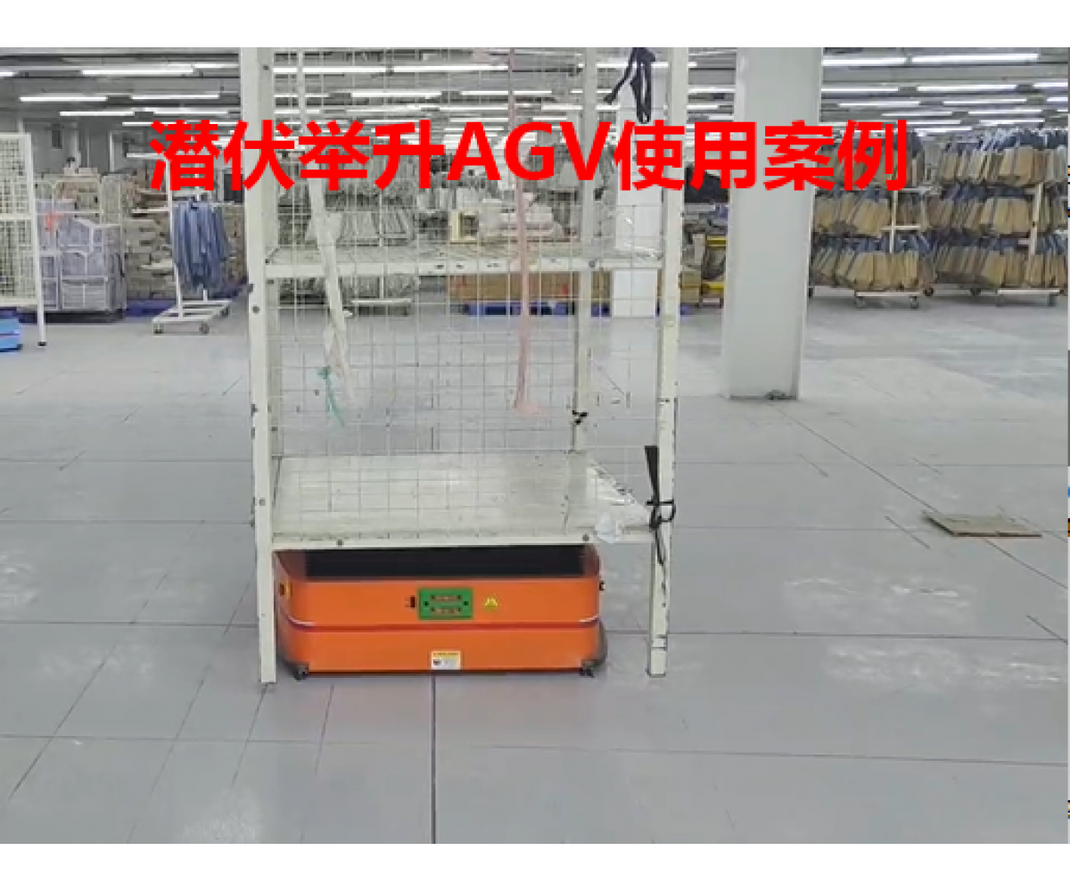 潜伏举升AGV与卷帘门联动工厂案例视频